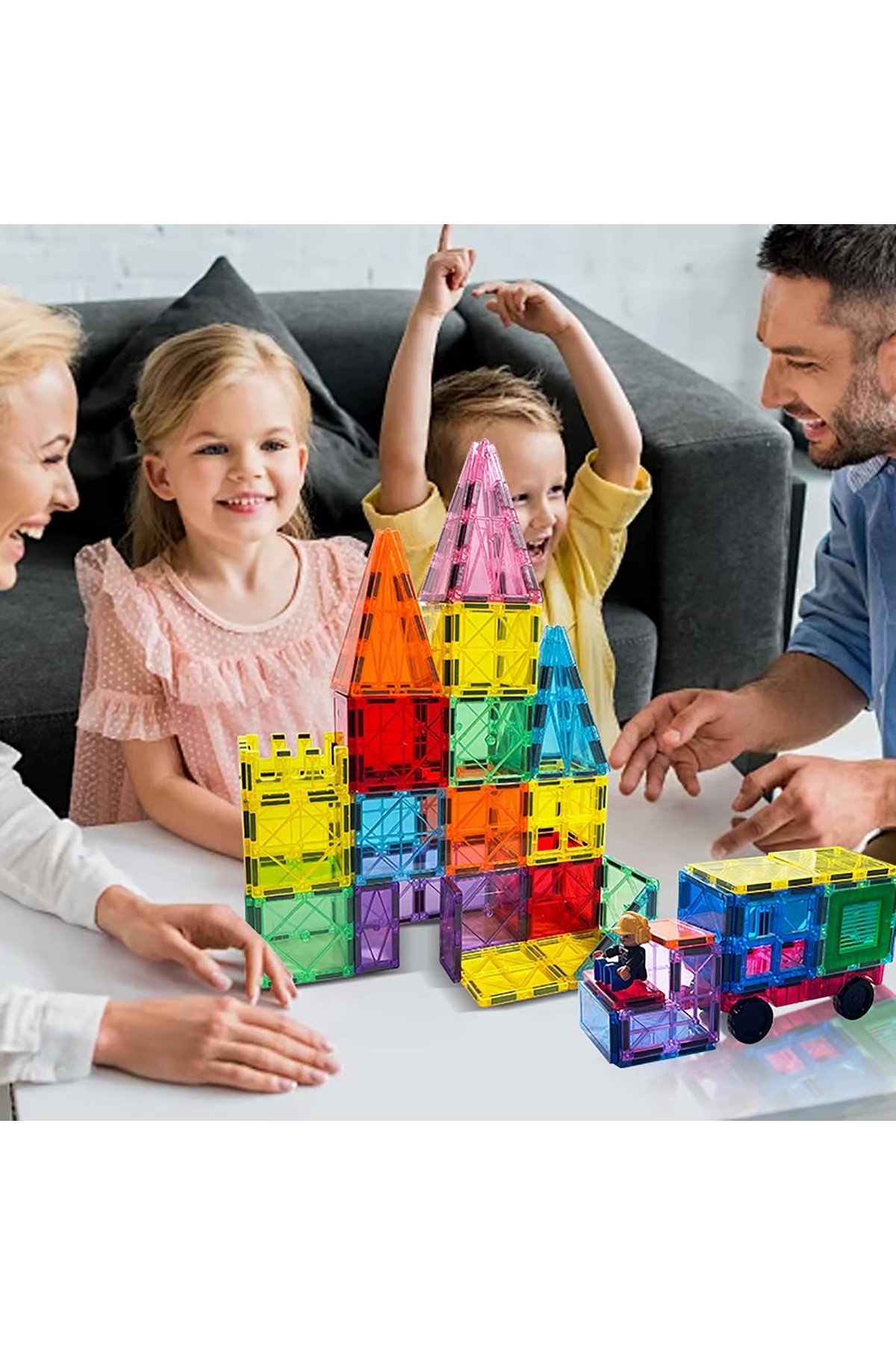 synshop Minecraft Tarzı Manyetik Mıknatıslı Yapı Blok Küp Karo Blok 26 Parça STEM Zeka Geliştici Eğitici fotoğrafı 2 (önizleme)