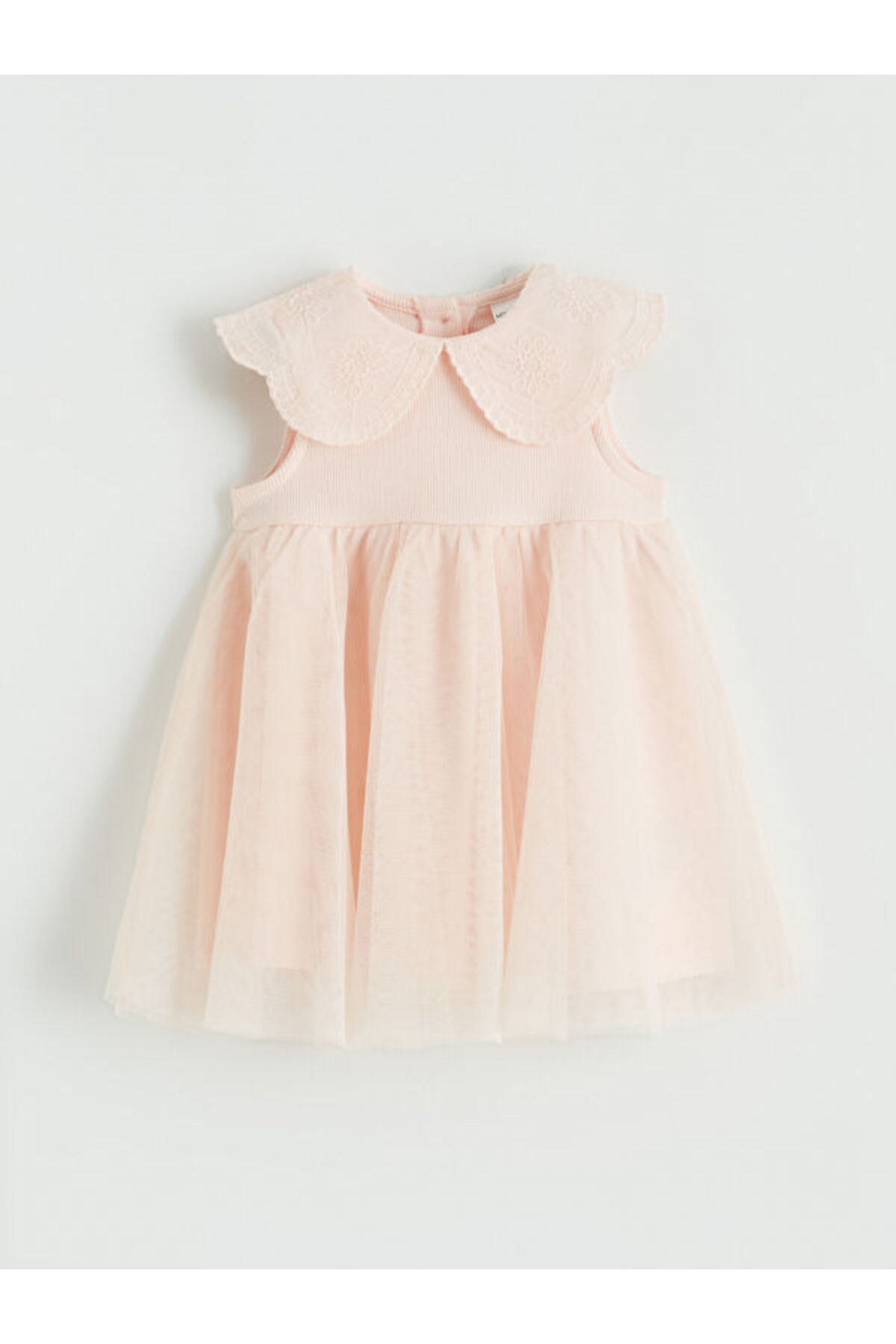 LC Waikiki Timeless Clothing & Zamansız Seçimler Bebe Roba Yaka Tül Detaylı Kız Bebek Elbise