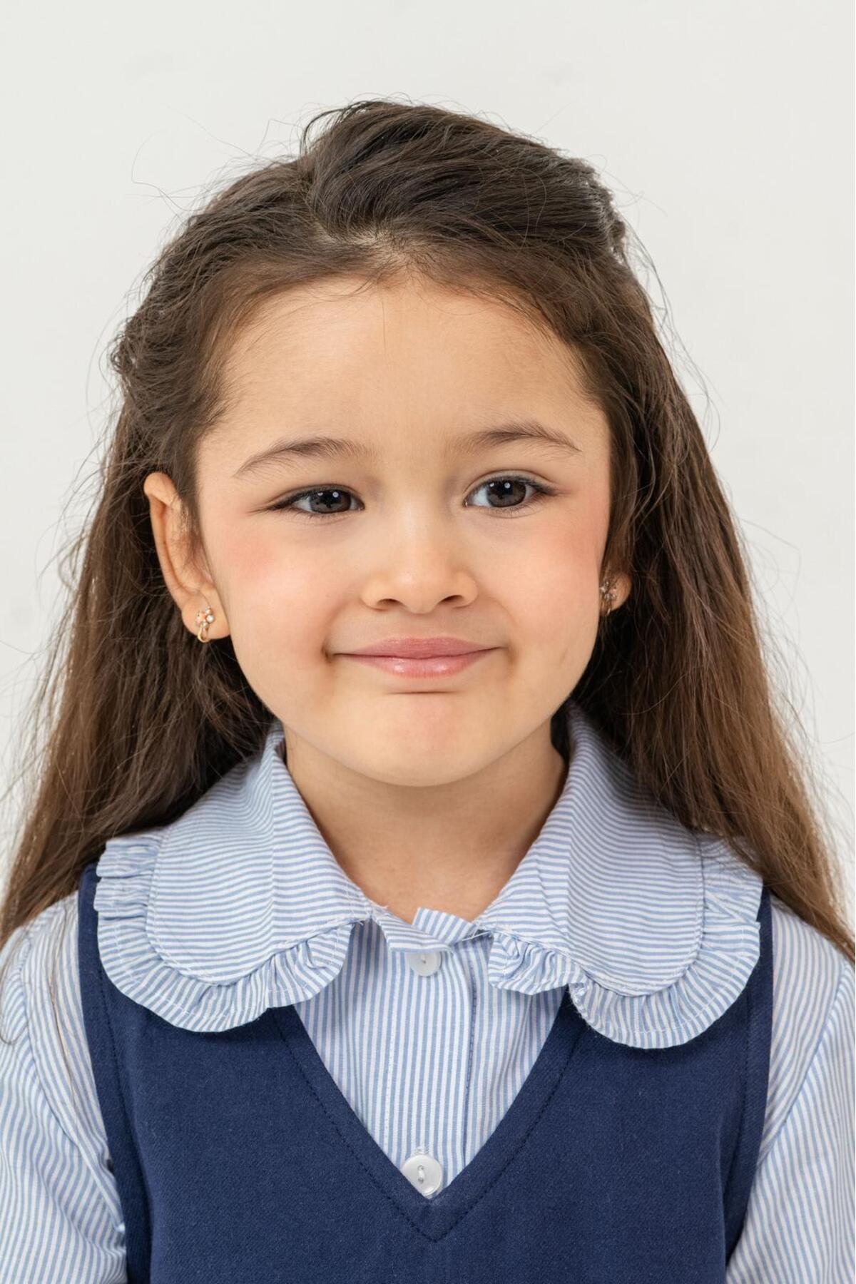 Minoviababykids Kız Çocuk Pötikare Gömlekli Jile Elbise Takım Fırfır Yaka Cepli fotoğrafı 2 (önizleme)