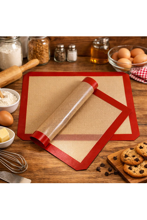 BLUE SİDE Silikon Yanmaz Yapışmaz Pişirme Matı 40|30 Cm Mutfak Tepsi Matı Mut...