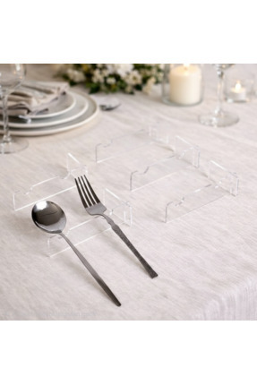 eslazerkesim 6'lı Pleksi Çatal Kaşık Standı - Sofra Düzenleyici