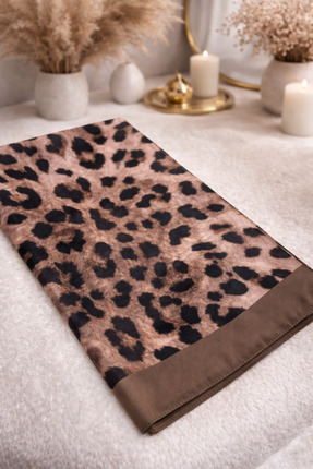 Nine Leopar Desen Pamuklu Şal