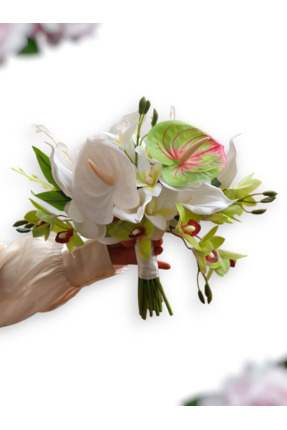 Ütopik çiçek Frezya Gala Özel Tasarım Gelin Buketi Gelin Çiçeği