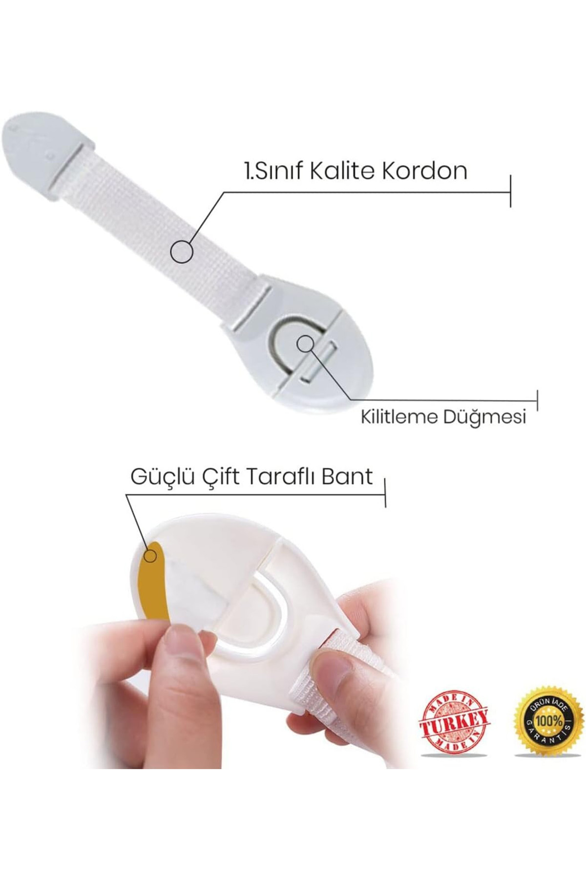 İdeal Baby 1 Adet Kordonlu Çok Amaçlı Çekmece Kilidi Güvenlik Emniyet Kilidi Dolap Fırın Buzdolabı Kilidi fotoğrafı 4 (önizleme)