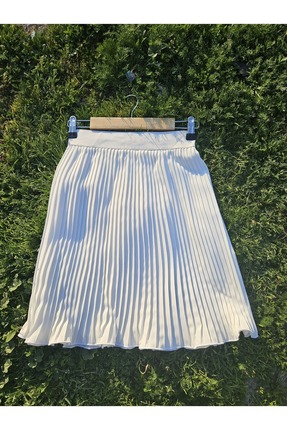 Bienvenido Beyaz Kadın Piliseli Etek Içlik Beli Lastikli Pileli Pliseli Mini ...