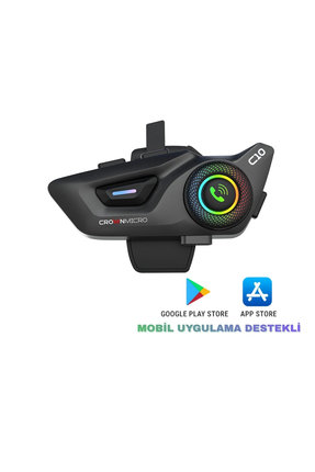 Crown Micro Crown C10 Motosiklet Kask Bluetooth Kulaklık Seti - Mobil Uygulam...