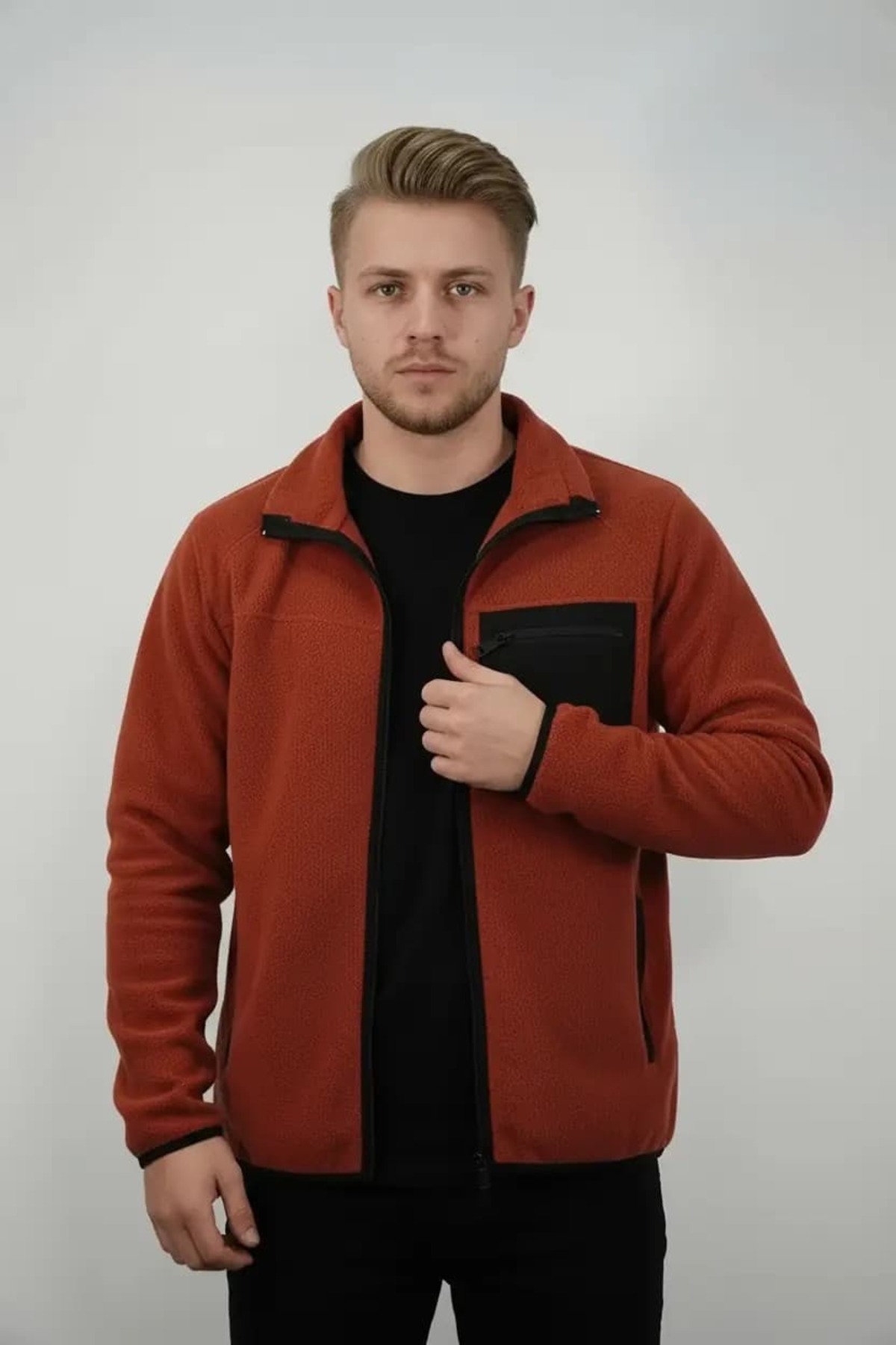 Yeni Sezon Kaplamalı Erkek Polar Ceket — رنگارنگ HRS-CKT-24