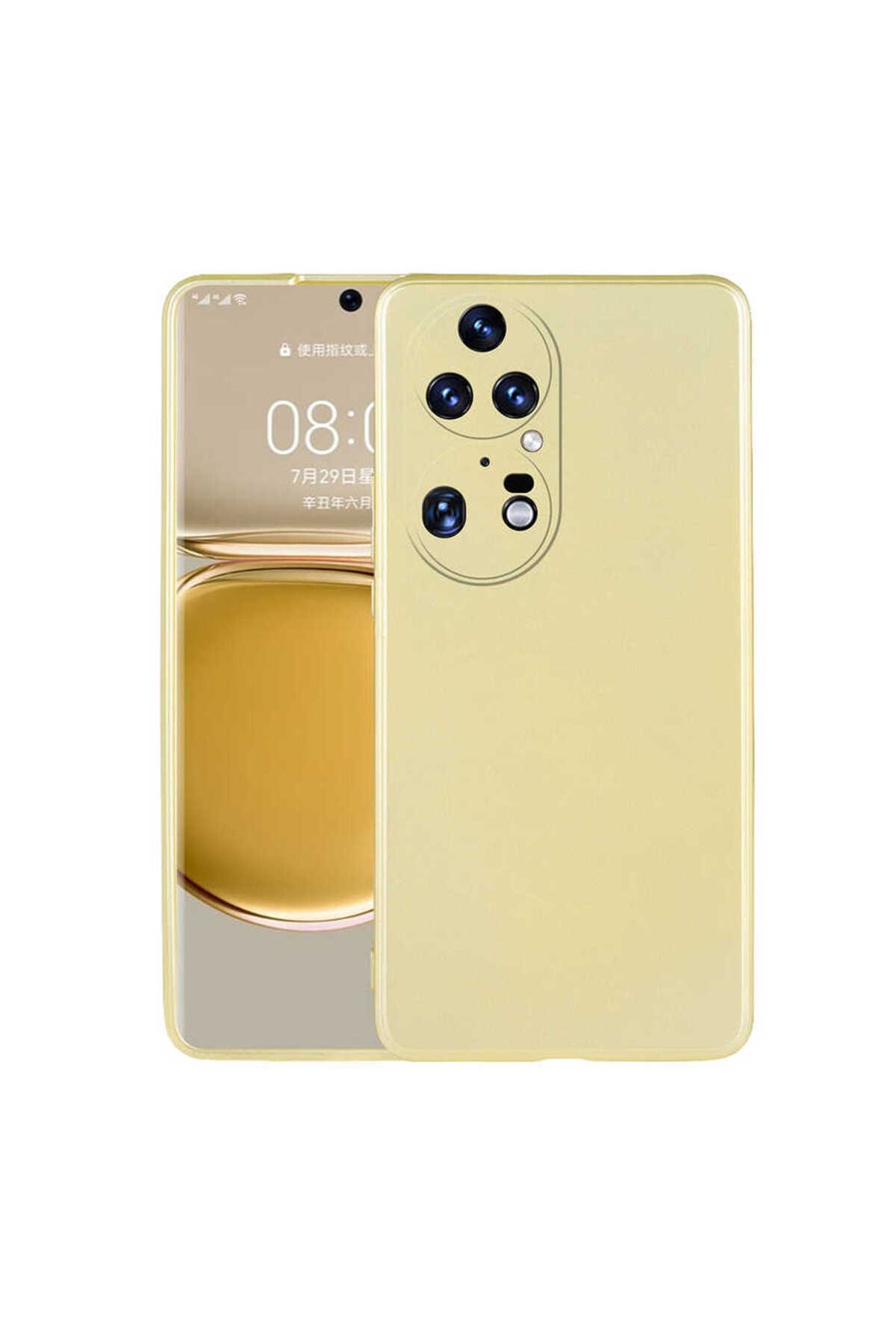 Huawei P50 Pro Kılıf GZGN Premier Silikon Kapak - Gold