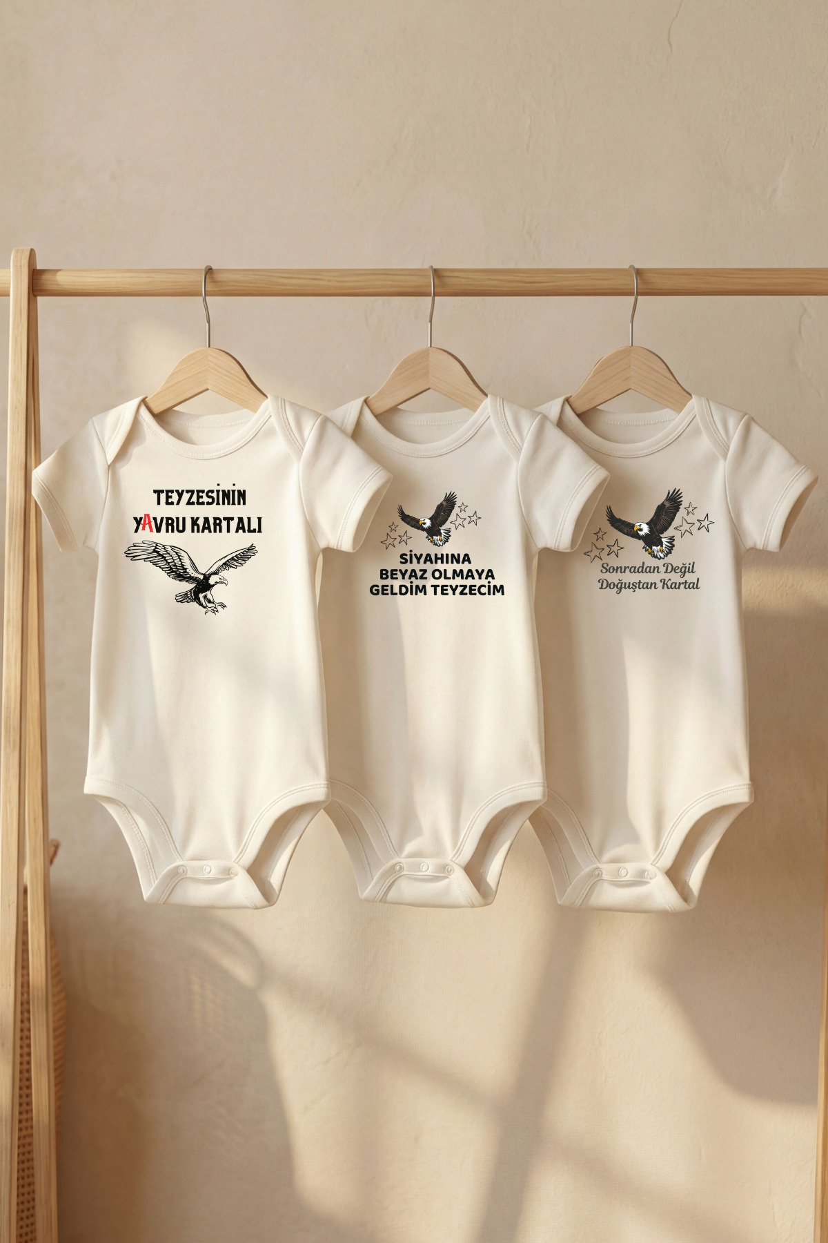 100% Organic Cotton Fan Themed Auntie Printed Short Sleeve Snap Fastener Baby Bodysuit Bodysuit Snapsuit