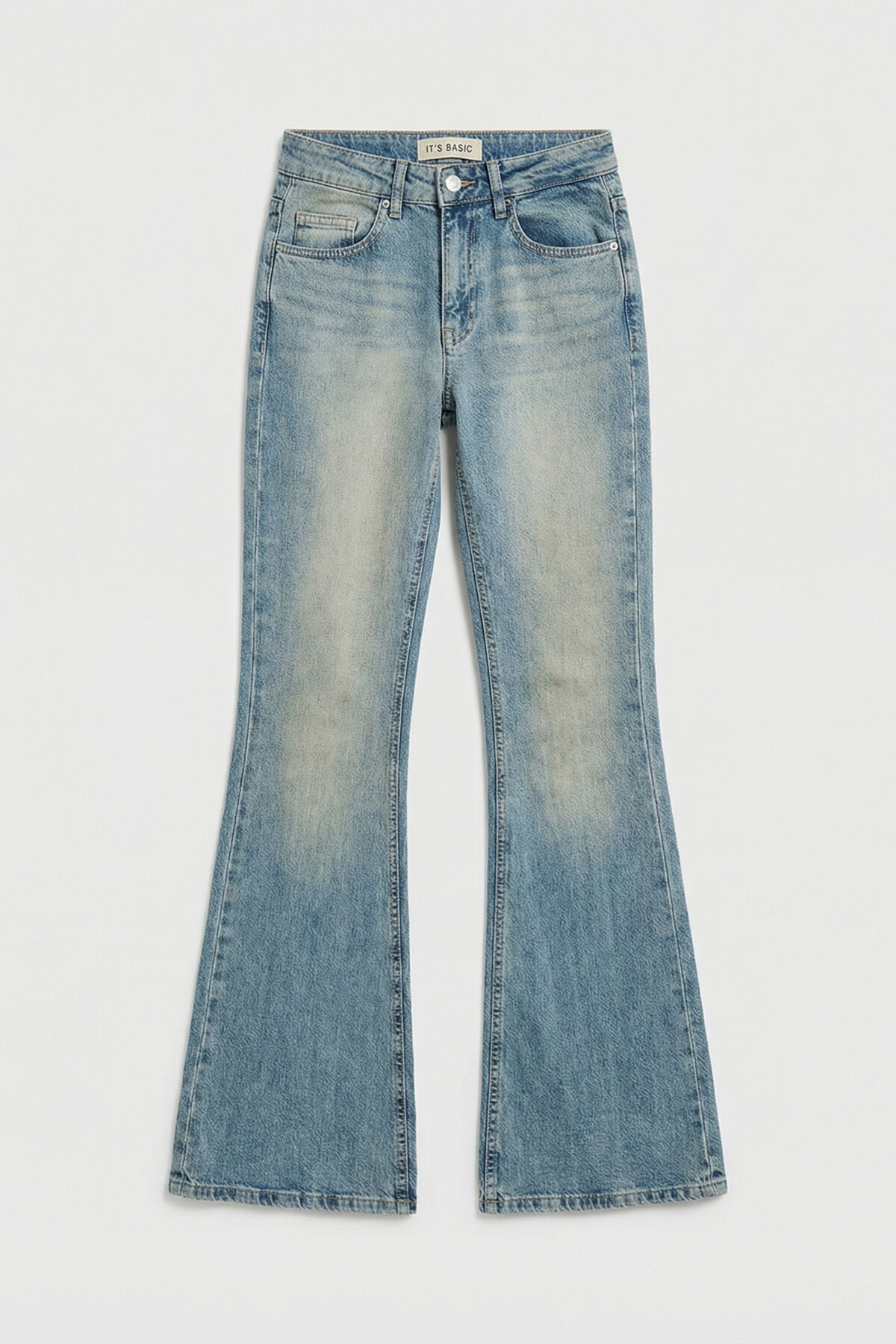it's basic  Kadın A.Tint 4s6-32 Mid Rise Flare Fit Esnek Kumaş Denim Jean - Görsel 3