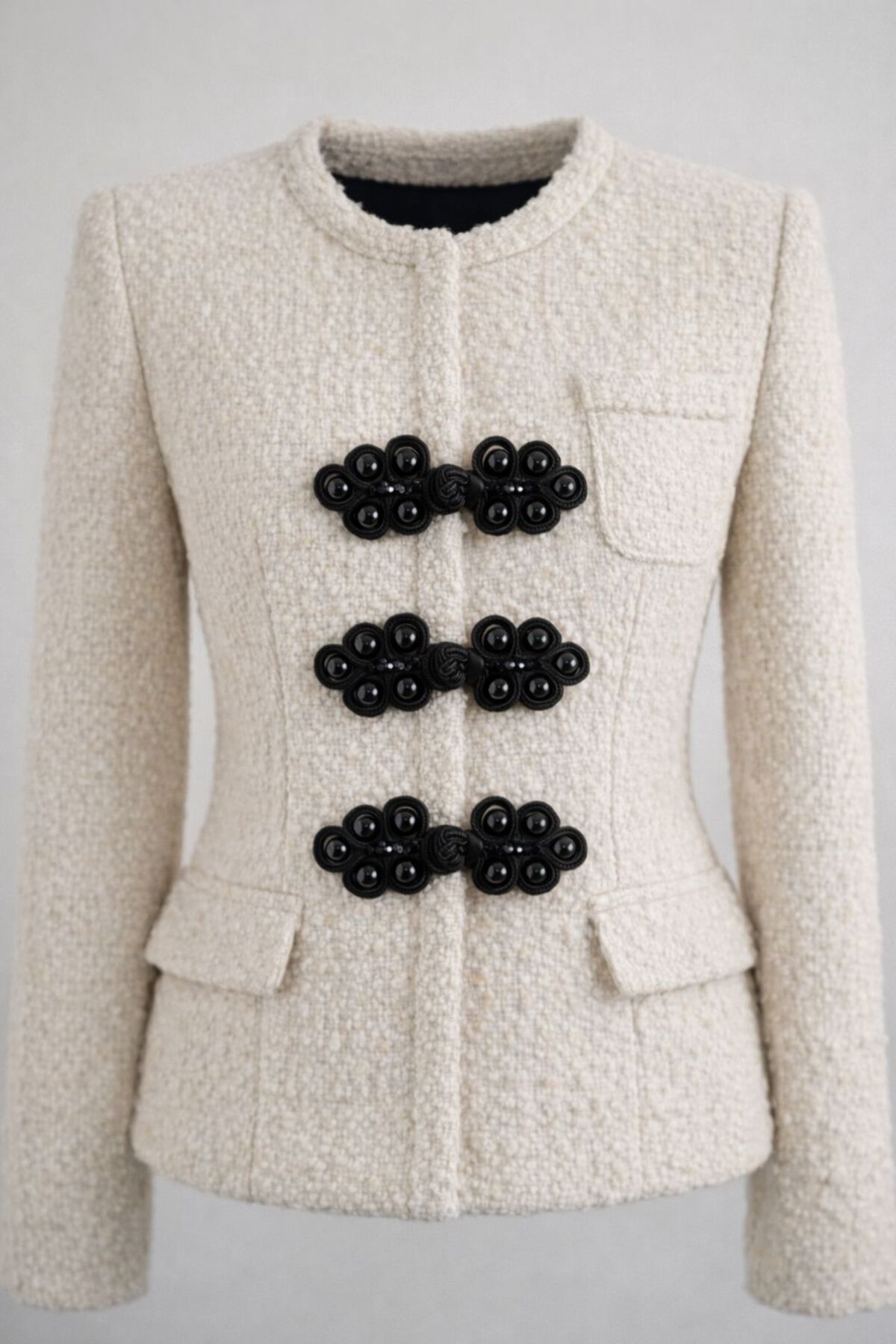 jasmina store Elegant Agraf with Black Pearls, 3 Pieces