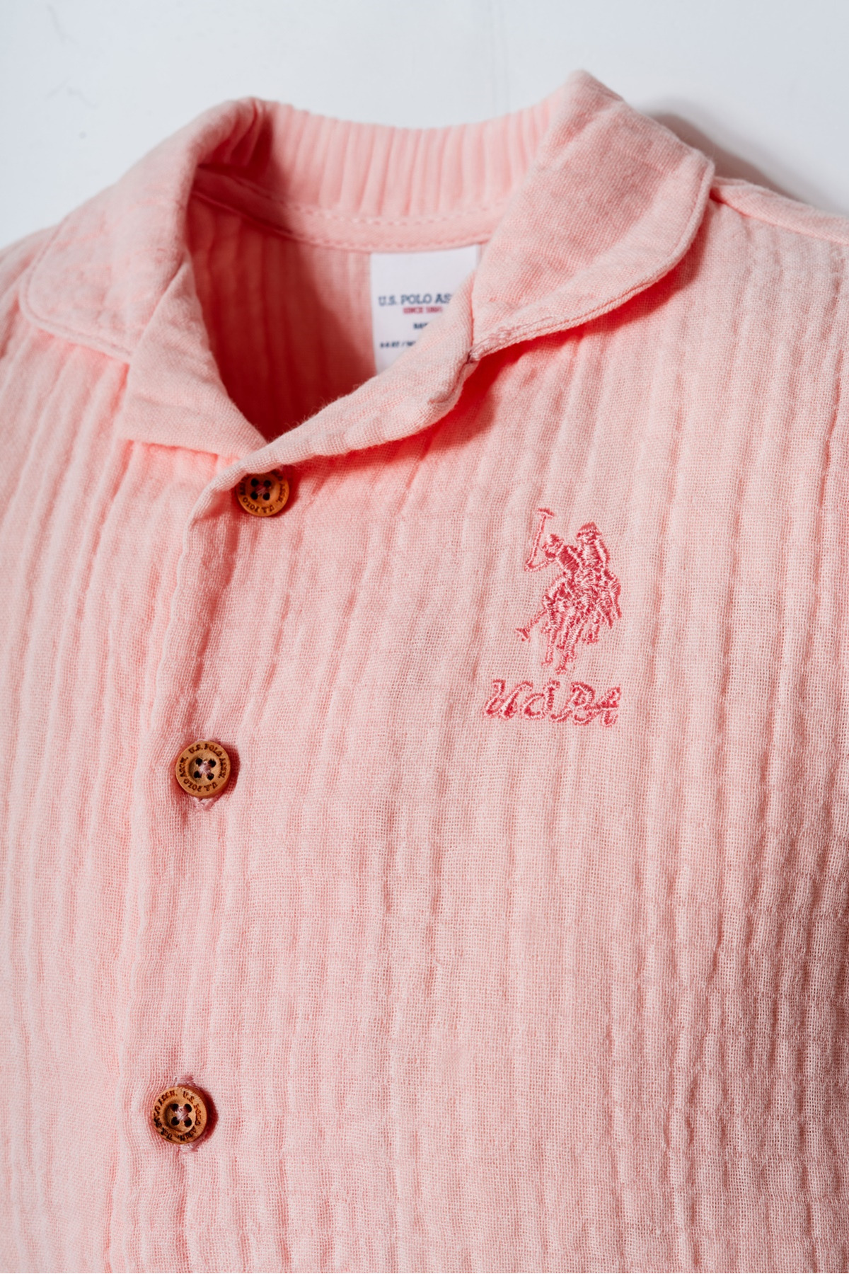 ست شلوار موسلین نوزاد دختر U.S. Polo Assn، ۶ تا ۳۶ ماه، سالمونی — 2