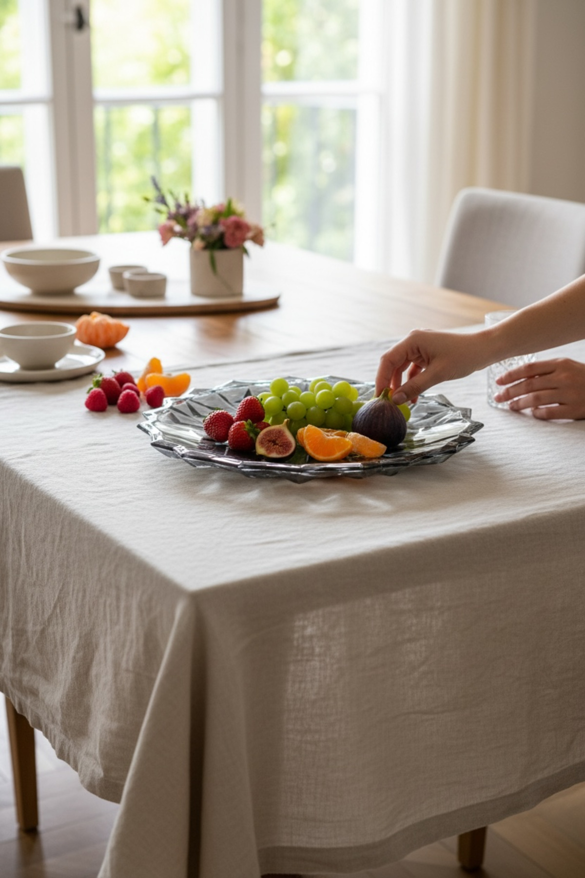 Cam Meyvelik – Dekoratif Sunumluk, Şık Servis Tabağı Siyah