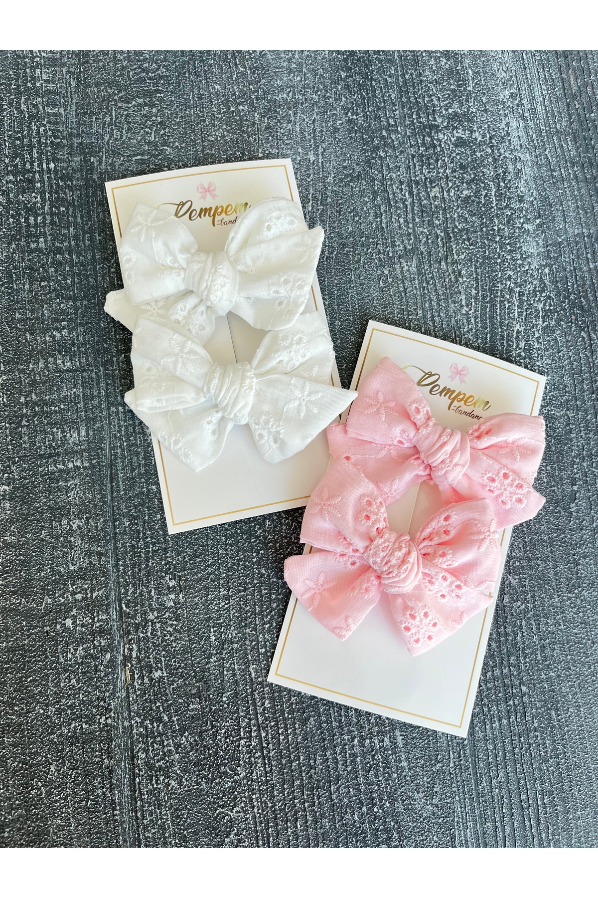 Girls 2-Piece Large Patterned Basic Bowknot Clip Buckle