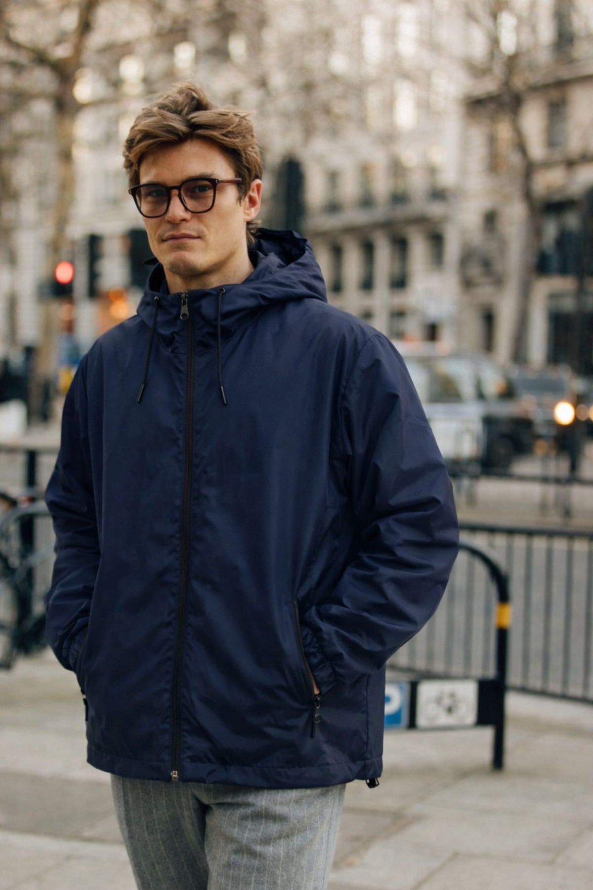DAMGA JEANS Erkek Cepli Elite Comfort Astarlı Lacivert Yağmurluk & Rüzgarlık