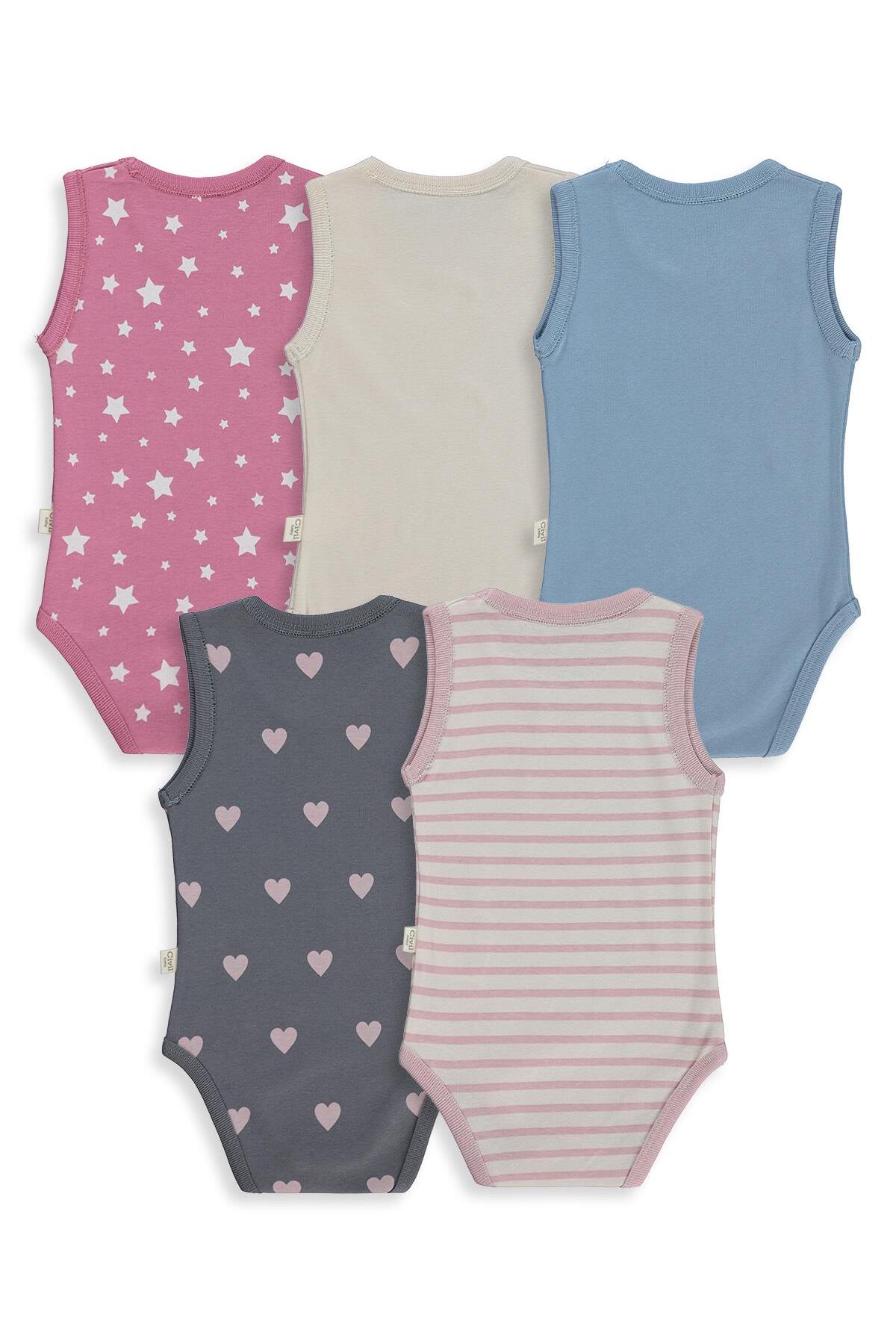 Civil Baby Yıldız Empirmeli 5 Li 1-36 Ay Çıtçıtlı Badi - Pembe 18-24 Ay fotoğrafı 7 (önizleme)
