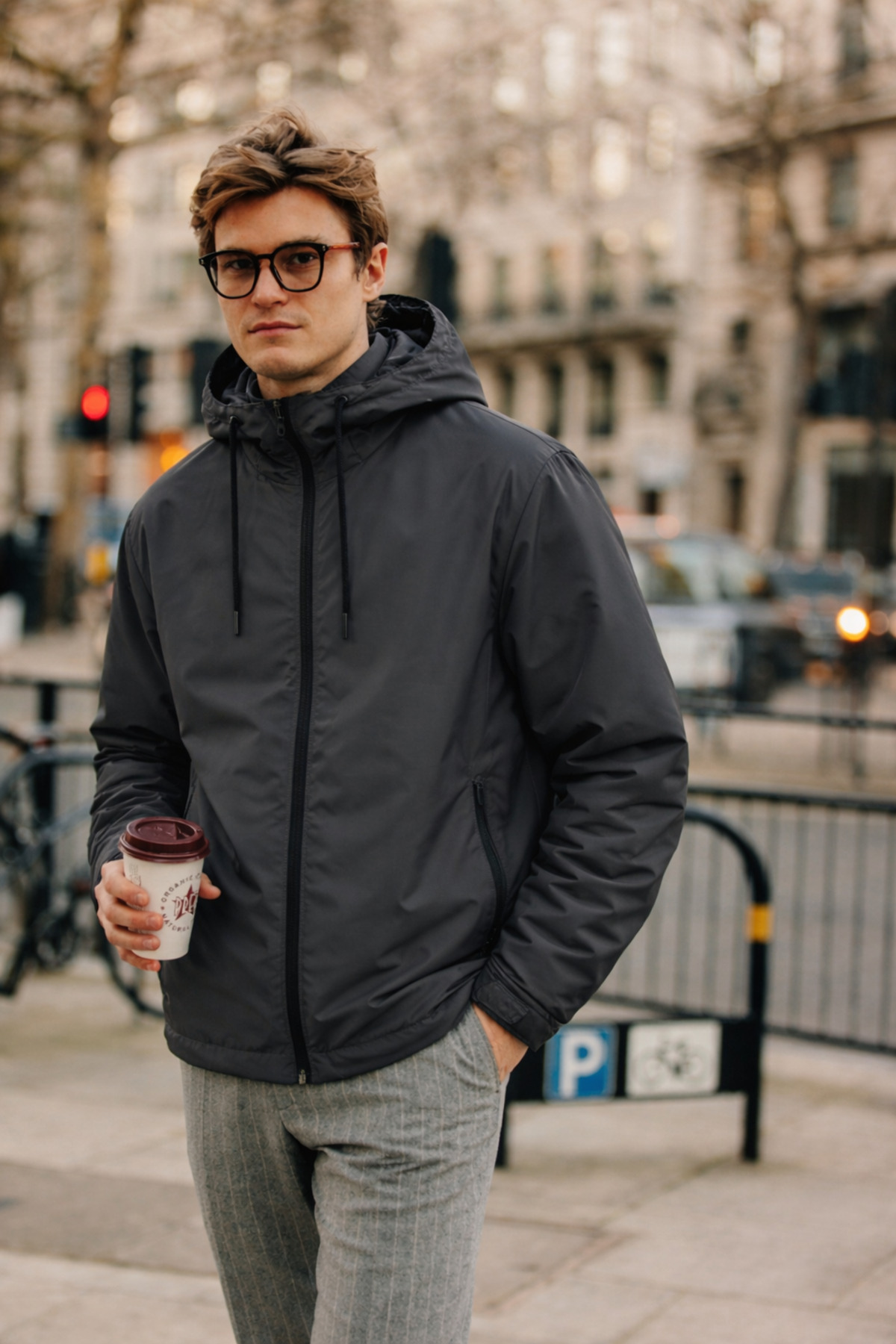 DAMGA JEANS Erkek Cepli Elite Comfort Astarlı Füme Yağmurluk & Rüzgarlık