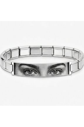 Takı Dükkanı Kişiye Özel Göz Resim Baskılı İtalyan Charm Plakalı Unisex Çelik...