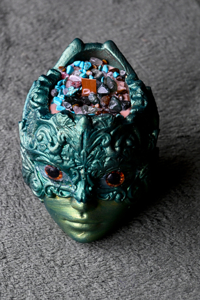 Özgüneş4c Doğal Taşlı El Yapımı Soya Mum – Dekoratif Mask Tasarım