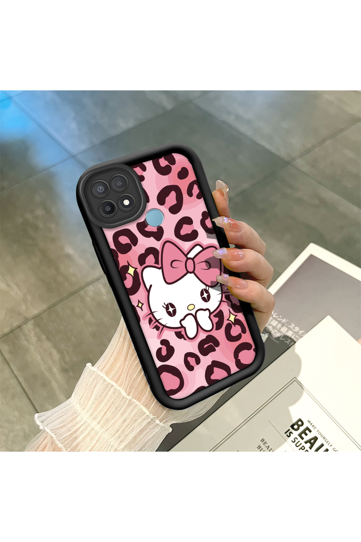Black Silicone Case Shockproof Camera Protection Compatible with OPPO A15/A15S