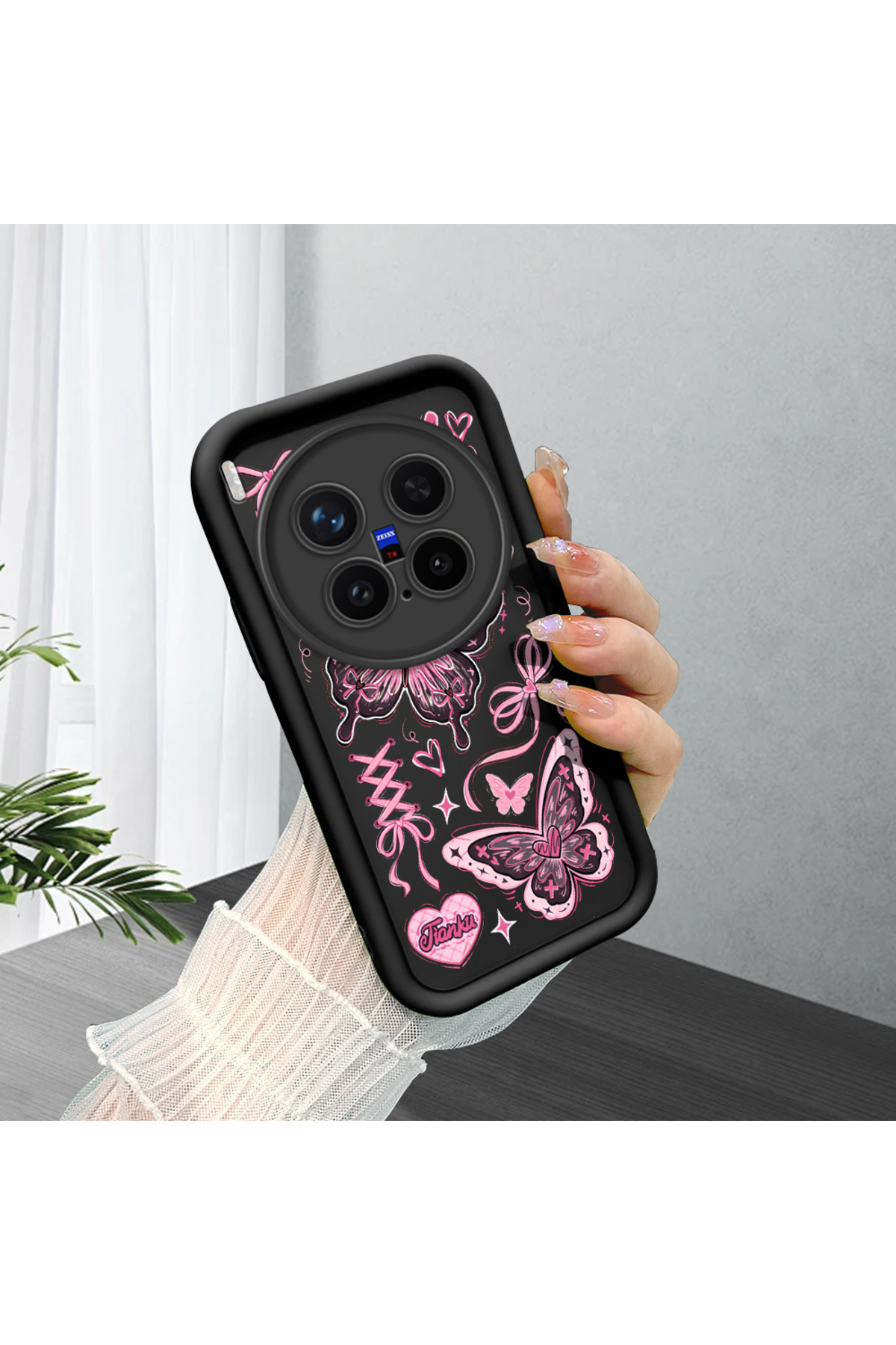 Black Silicone Case with Shockproof Camera Protection for Vivo X300 Pro