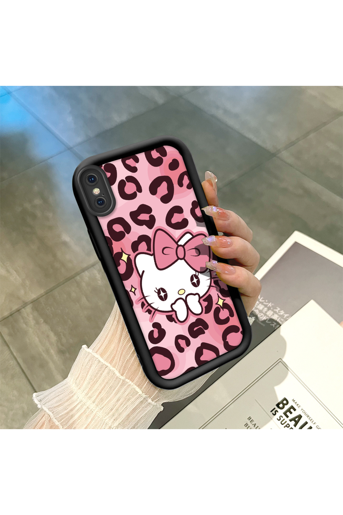 black Silicone Case with Shockproof Camera Protection for iPhone X/XS