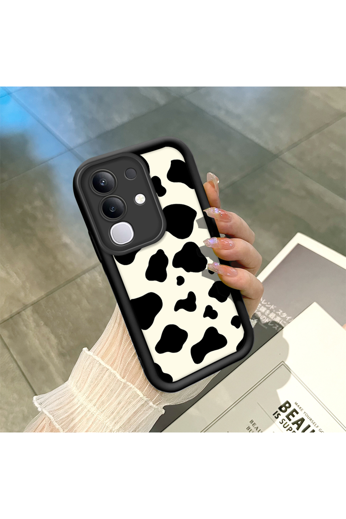 Black Silicone Case with Vivo Y29 4G Compatible Shockproof Camera Protection