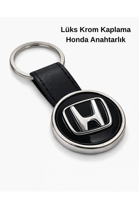 Baghes Premium Honda Anahtarlık Krom Kaplama Oto Anahtarlık Metal Gövde Deri ...