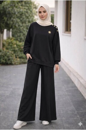 NWM Oversize Sweatshirt ve Bol Paça Pantolon İkili Tesettür Takım