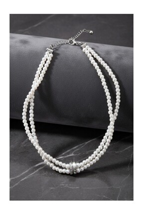 MODAYAŞAR Çift Sıra Inci Tasma Model Kolye