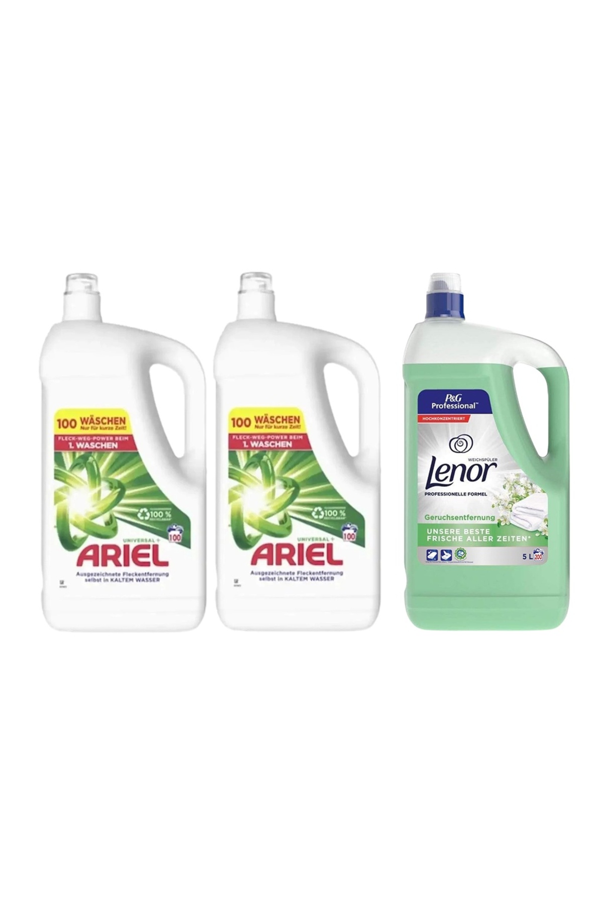 Ariel 2x Detergent lichid de rufe Universal 5L + Balsam Lenor Fresh 5L