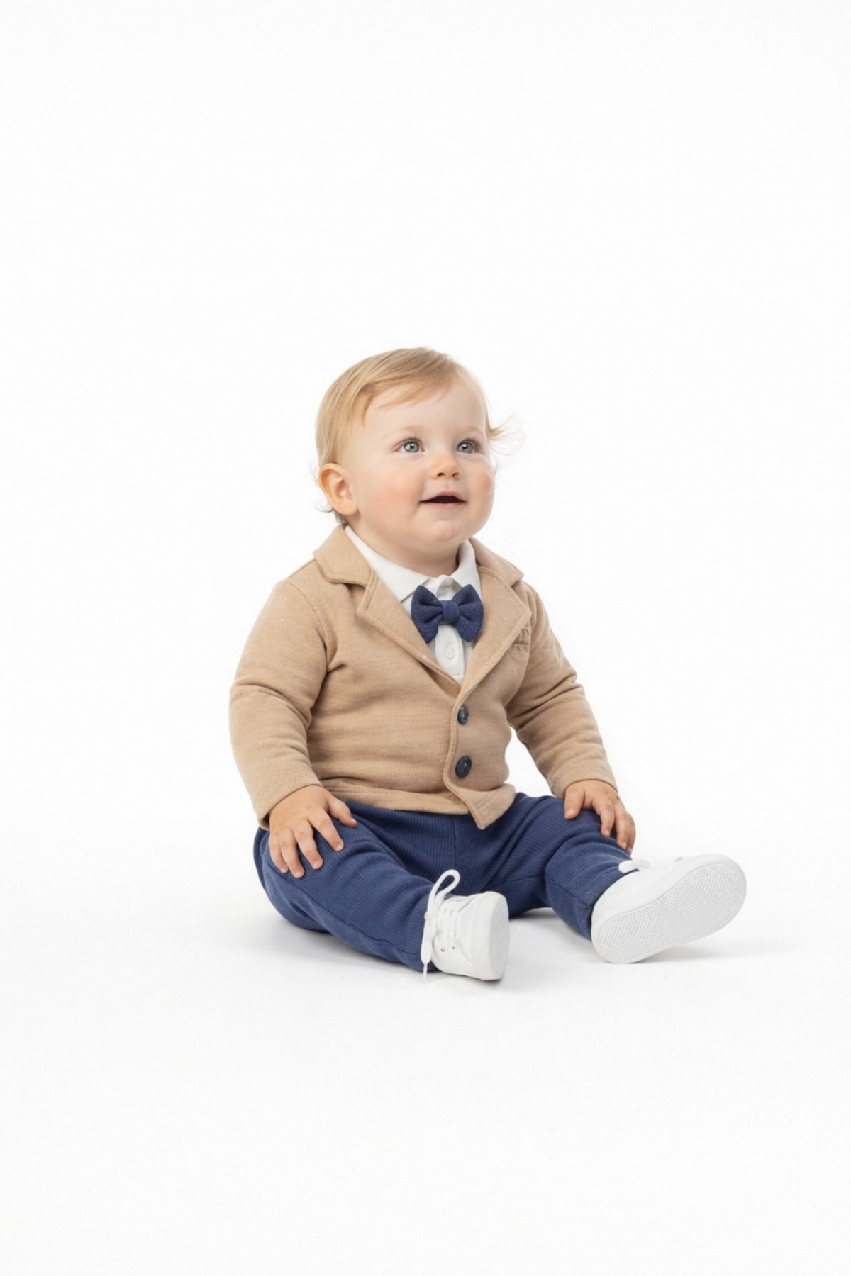 İZYALİF BABY Erkek Bebek Papyonlu Ceket 3lü Takım Bayramlık Mevlüt Takımı Pamuklu fotoğrafı 6 (önizleme)