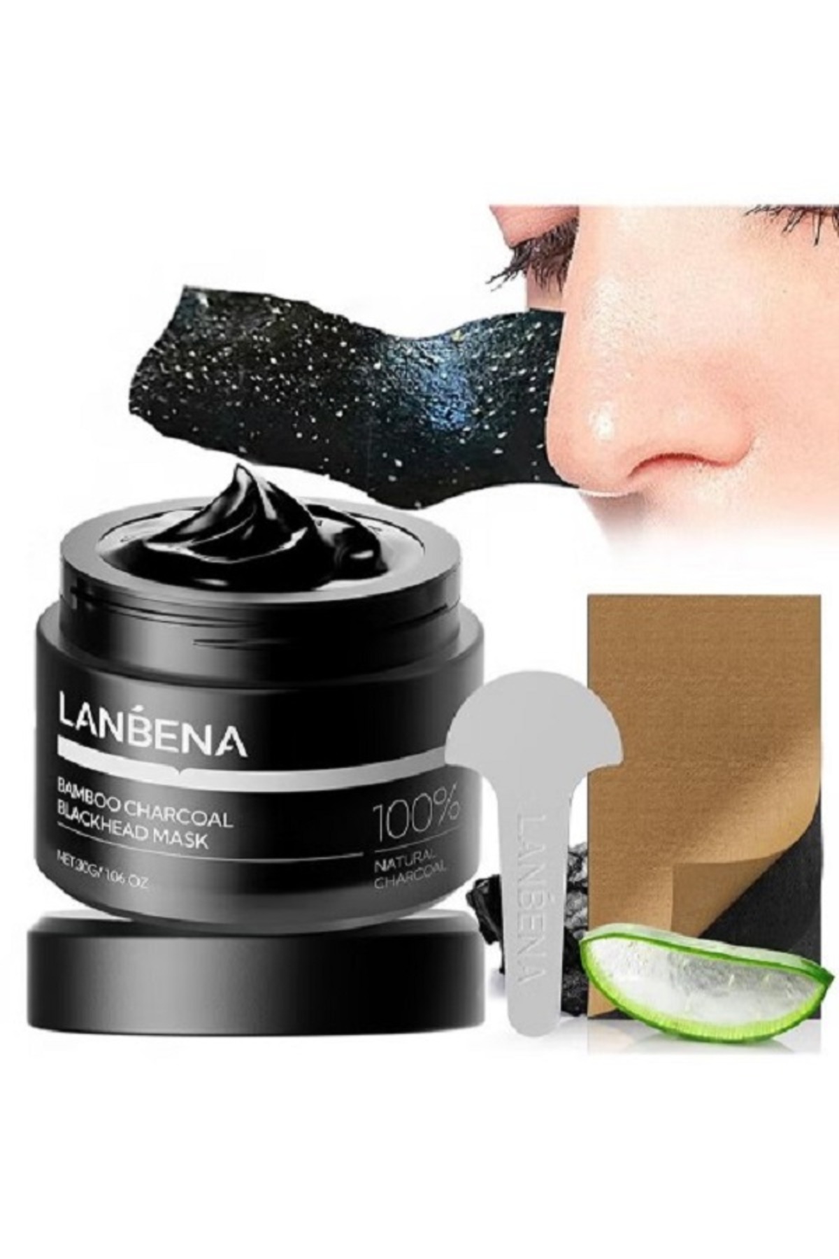 Y*I様 M21031 BENEFIQUE N organic 化粧品 まとめ LANBENA MASKE Siyah Nokta Temizleyici Burun Maskesi, Yüz & Burun