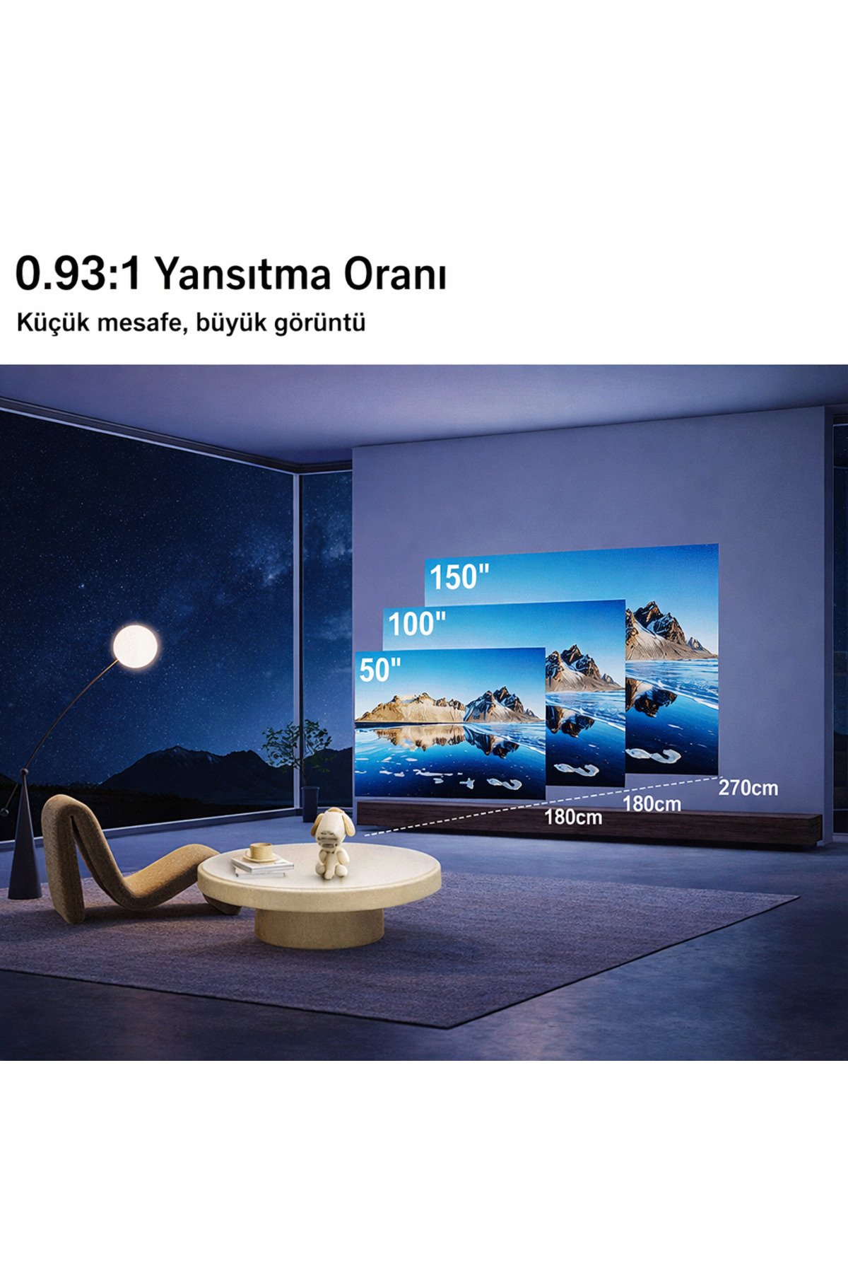 HY300 Android 13.0 Akıllı Taşınabilir Mini Projeksiyon Cihazı - Wi-Fi Bluetooth Ev Sinema Sistemi