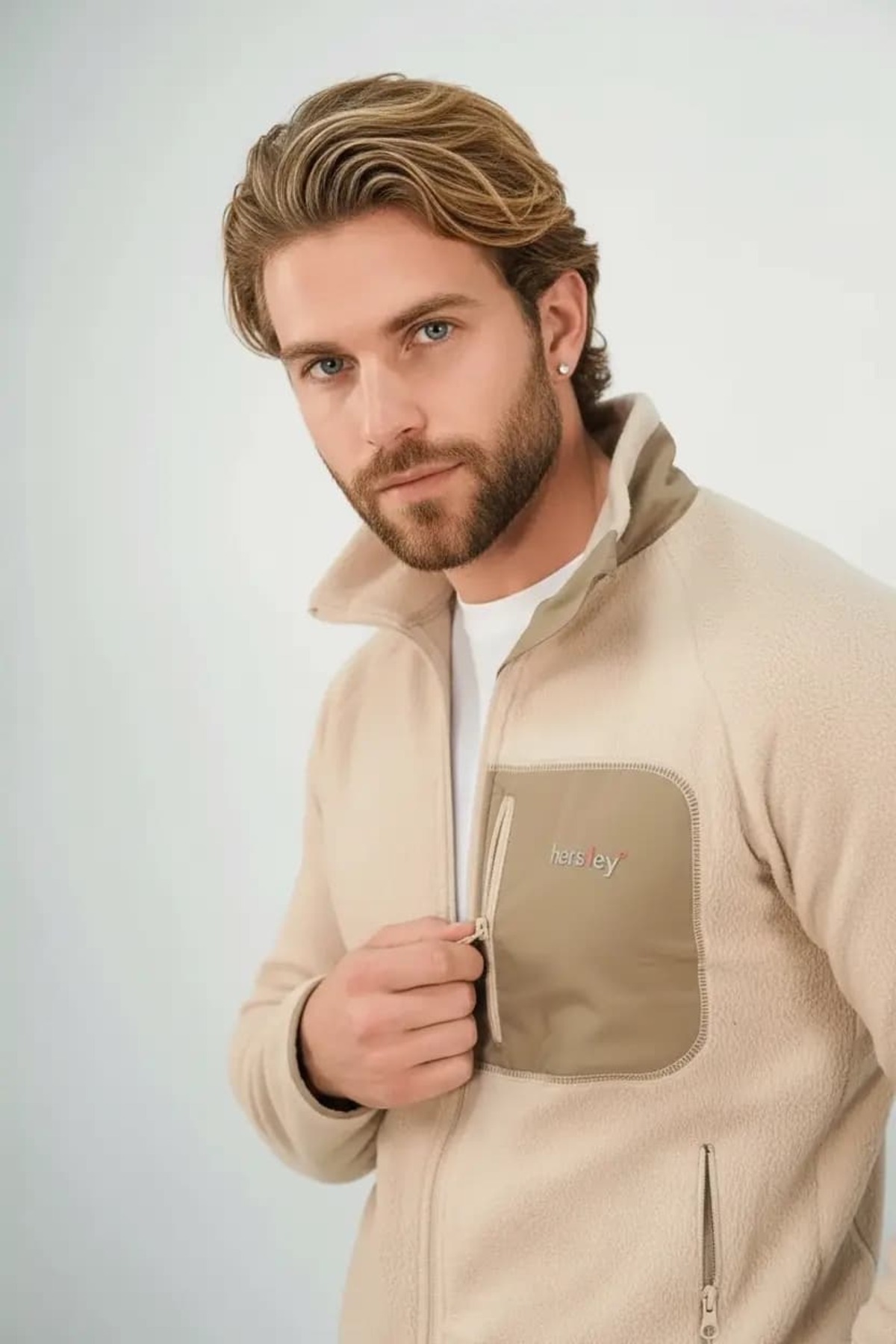 Yeni Sezon Cep Detaylı Erkek Polar Ceket — رنگارنگ HRS-CKT-30 — تصویر 2 از 2