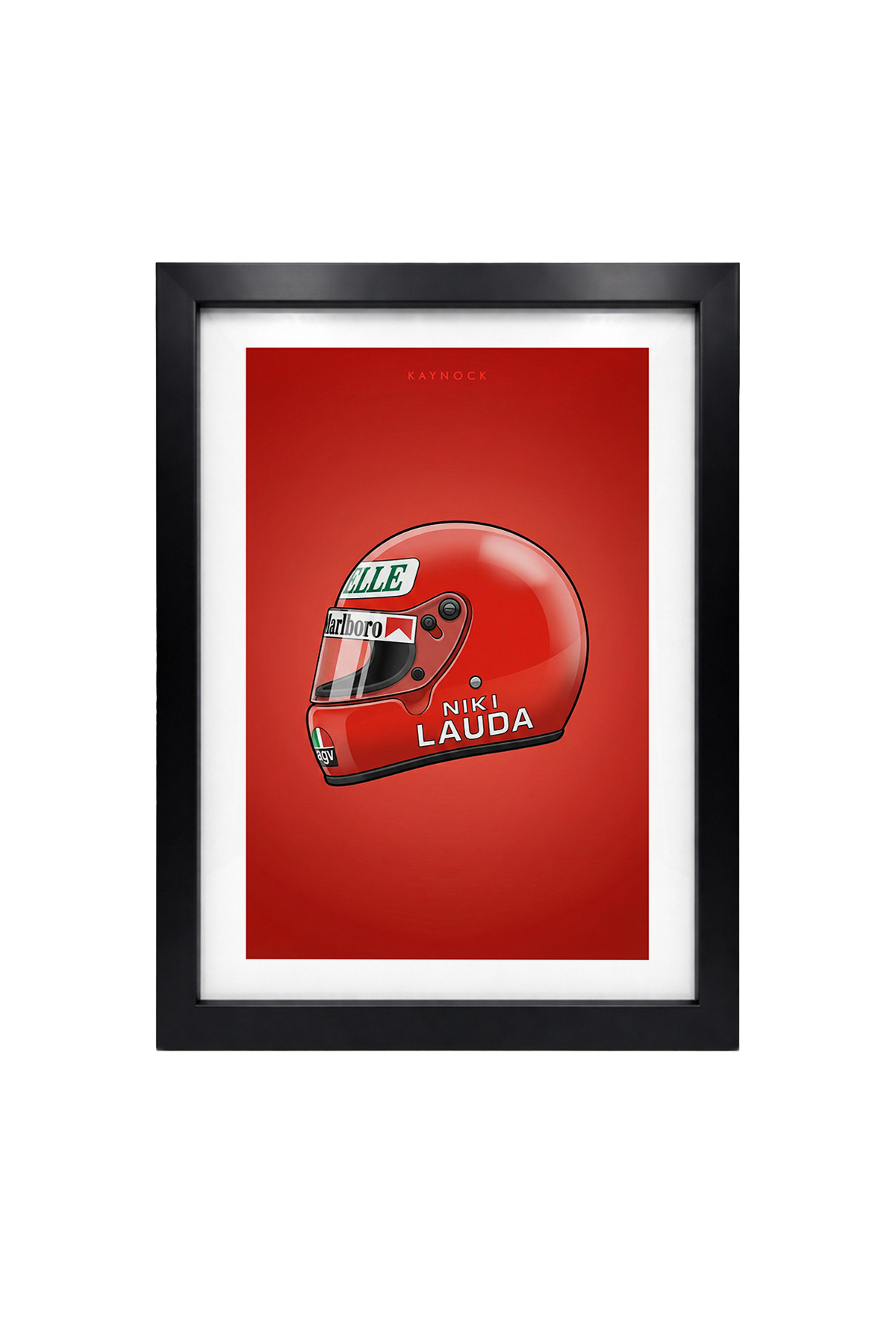 ベトナム 漆アート Thành Lễ KAYNOCK Niki Lauda Helmet, Formula 1, F1, Poster Painting Black