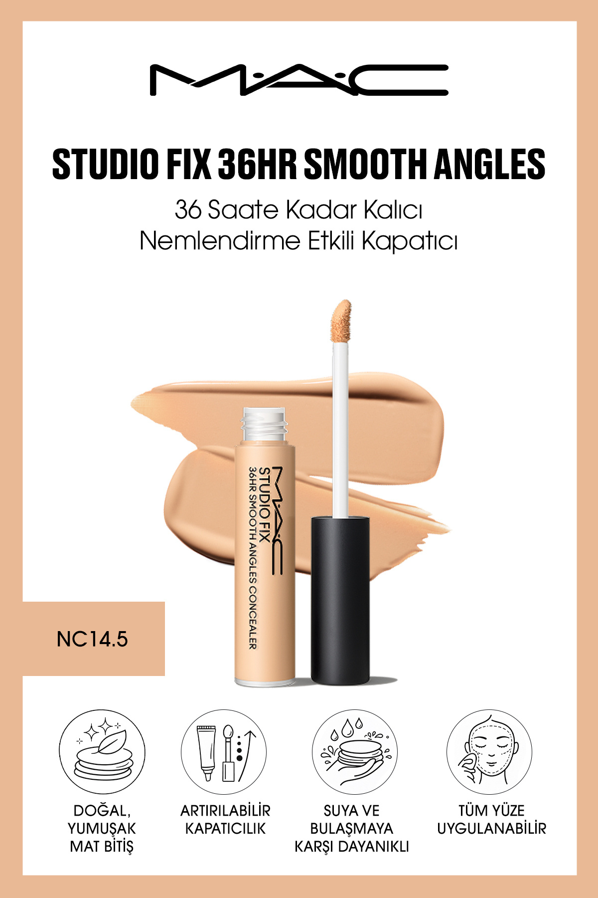 کانسیلر Studio Fix 36HR Smooth Angles با حداکثر 36 ساعت اثر مرطوب کنندگی ماندگار - NC14.5 — بژ 142119