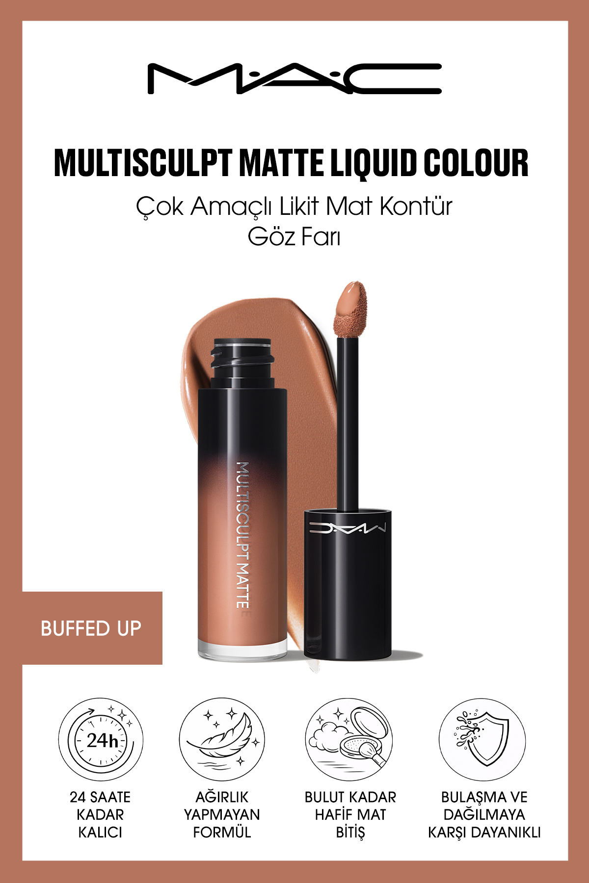 M.A.C MULTISCULPT MATTE LIQUID COLOUR Çok Amaçlı Likit Mat Kontür ve Göz Farı - Buffed Up — رنگارنگ 142114
