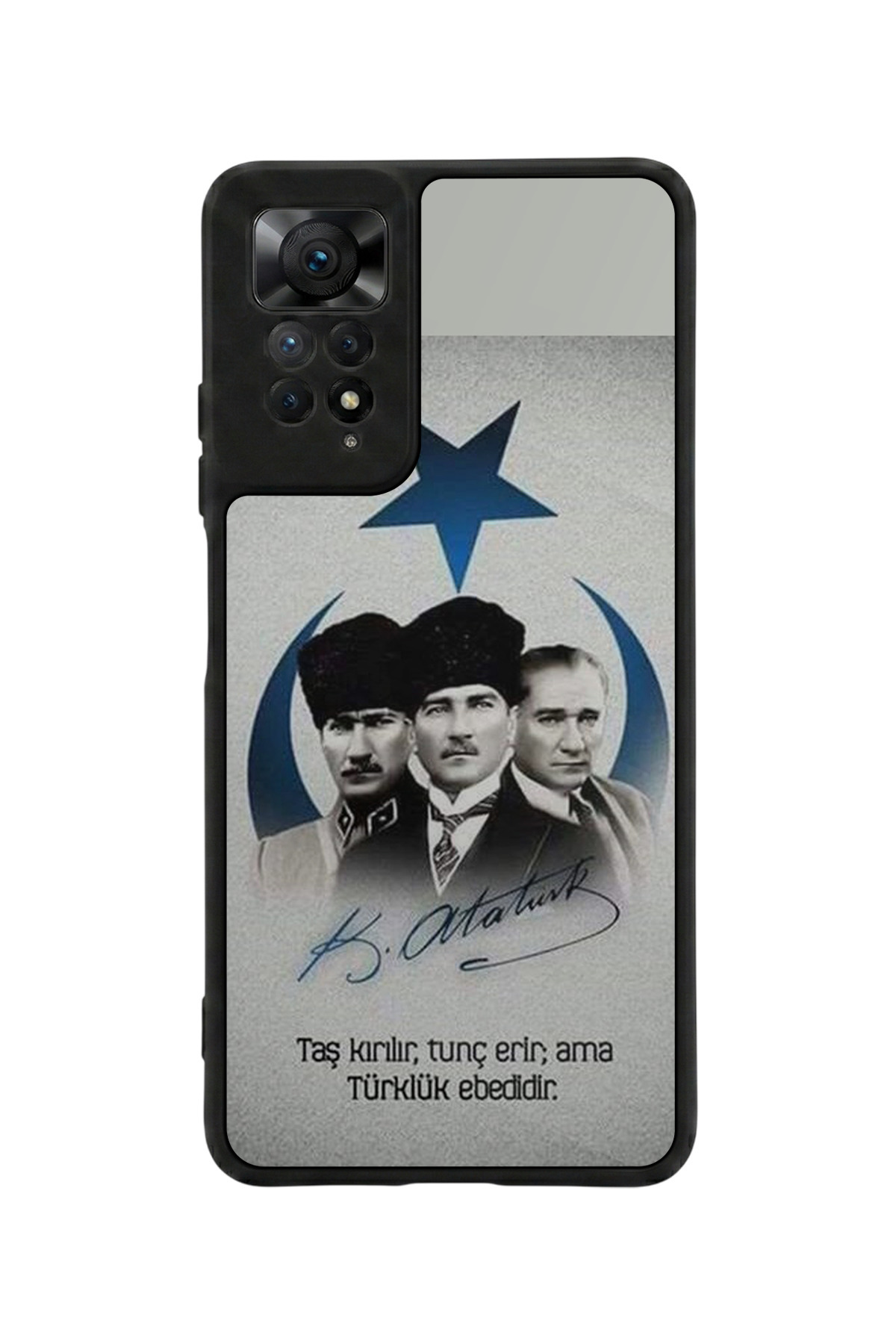 Redmi Note 11 Pro / 12 Pro 4G Compatible Printed, Matt Black,Soft Silicone, Protective,Shock Absorbing Cover,Case