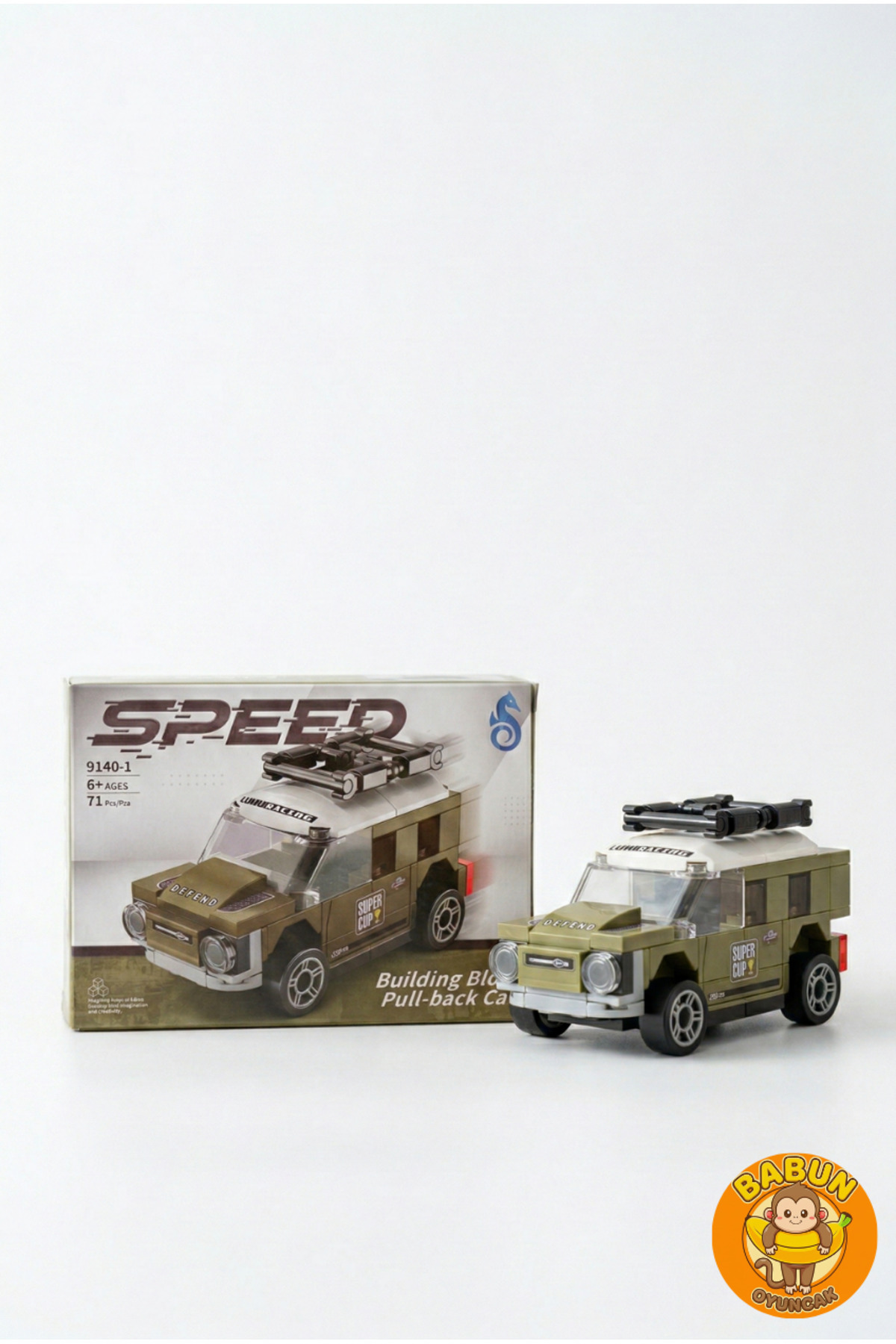 SPEED Bricks Mini Lego Araba Yapı Blok Seti - Çek-Bırak Araba Yapım Seti -Speed Koyu Yeşil Jeep (71 Parça) fotoğrafı 4 (önizleme)