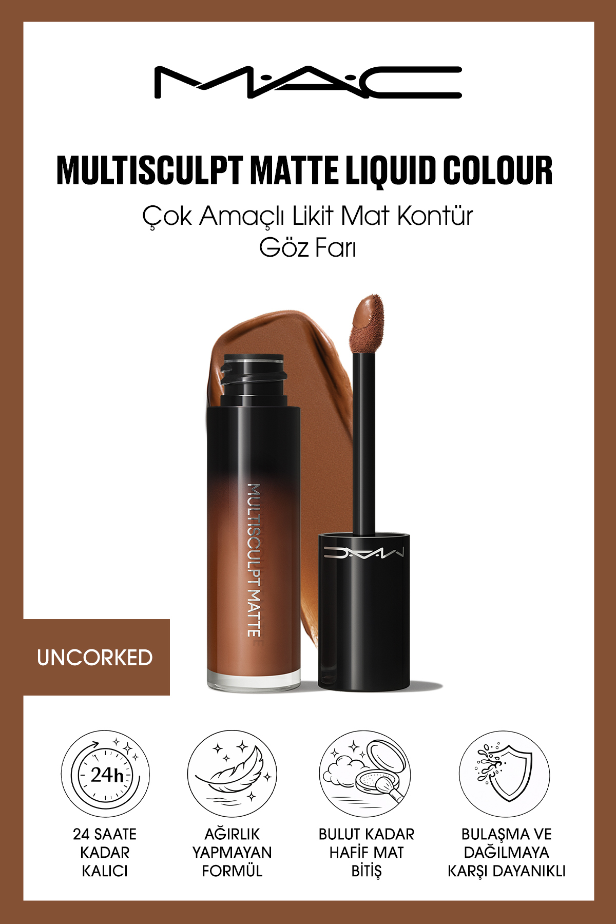 M.A.C MULTISCULPT MATTE LIQUID COLOUR Çok Amaçlı Likit Mat Kontür ve Göz Farı - Uncorked — رنگارنگ 142114