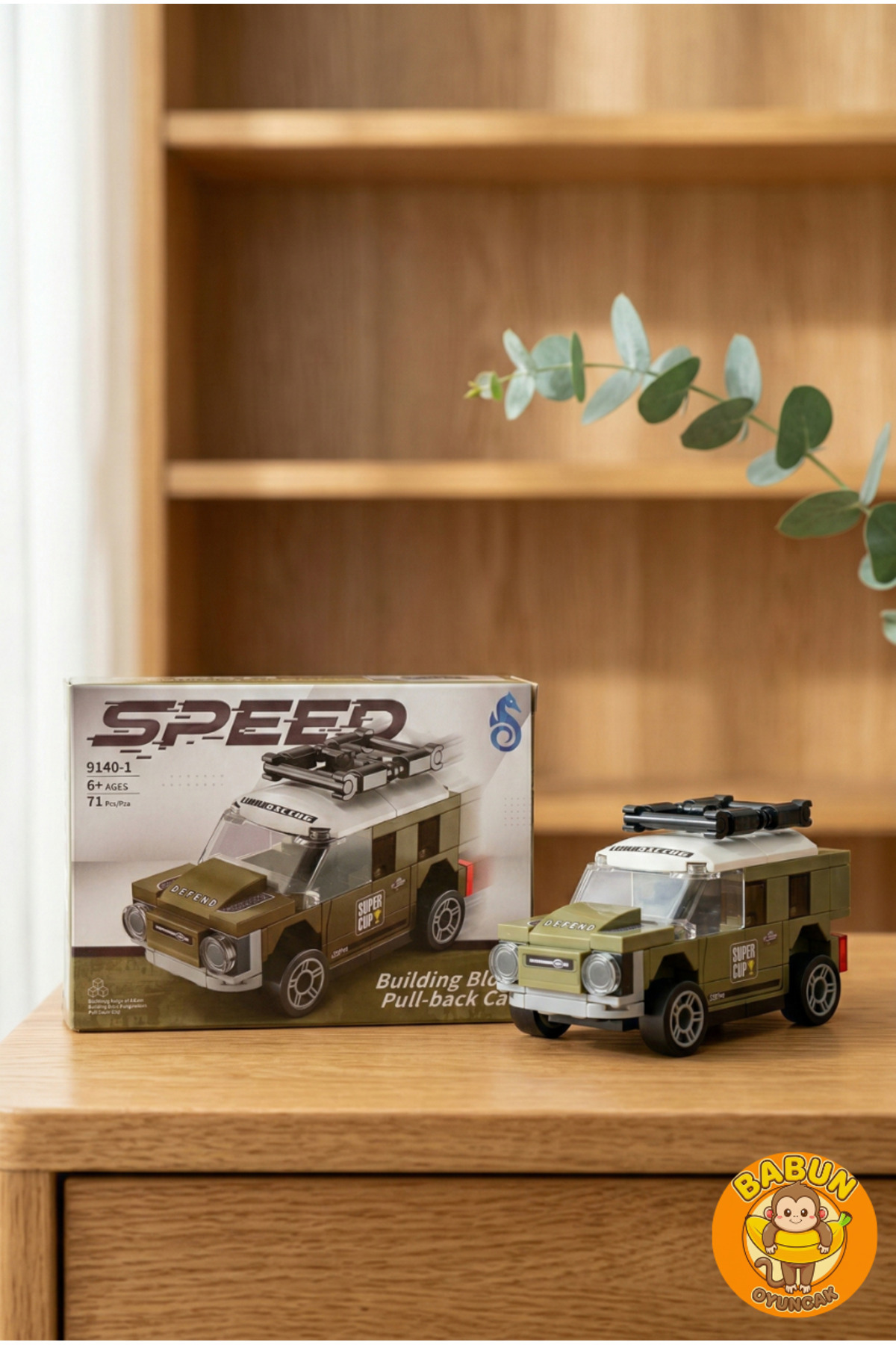 SPEED Bricks Mini Lego Araba Yapı Blok Seti - Çek-Bırak Araba Yapım Seti -Speed Koyu Yeşil Jeep (71 Parça) fotoğrafı 3 (önizleme)