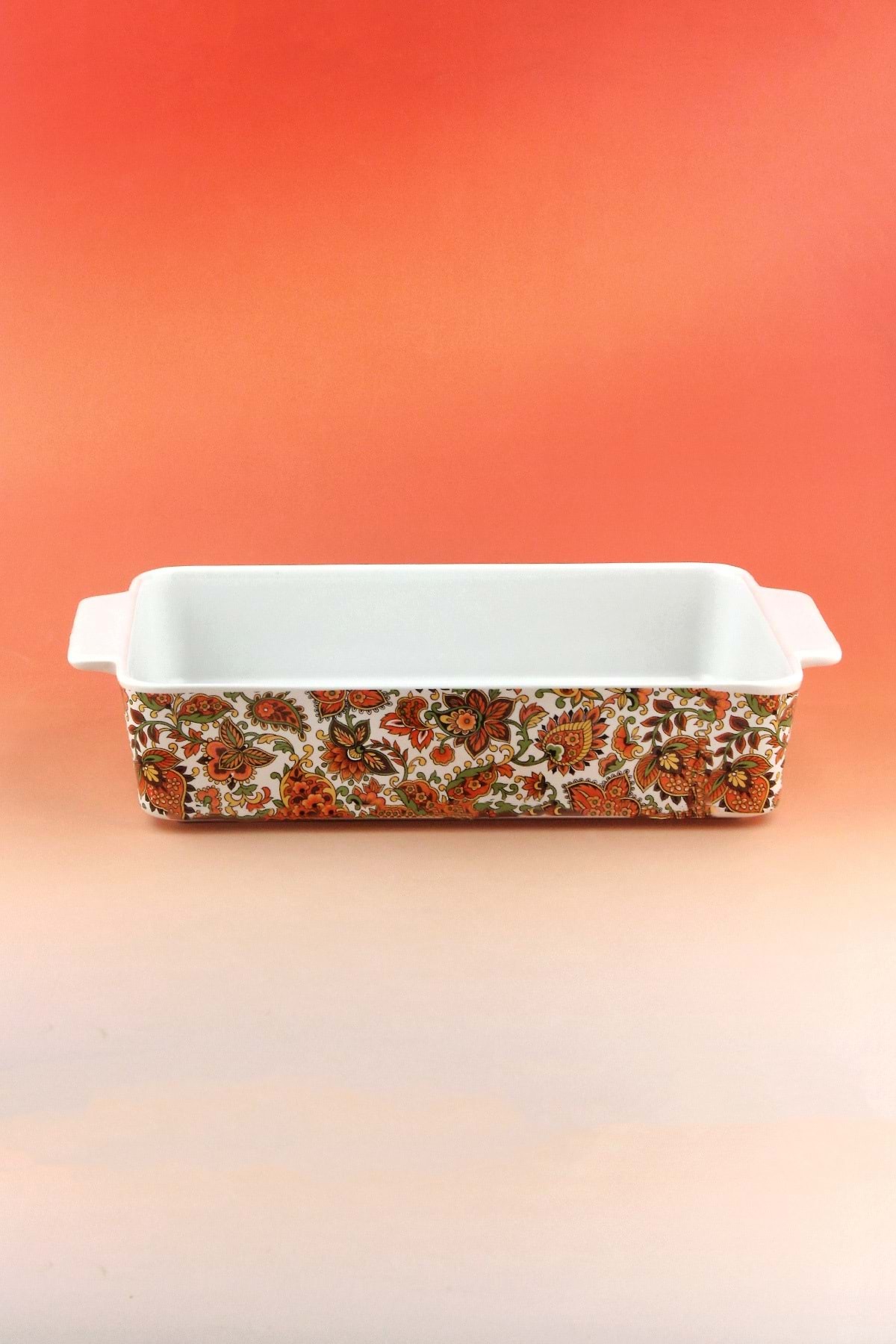 Bursa Porselen Dekor Orange paisley dikdörtgen porselen fırın kabı