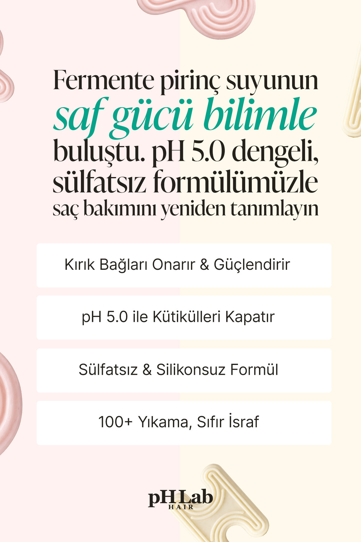 PhLab Hair P+H Seti, Fermente Pirinç Suyu & Protein Complex Katı Şampuan & Kondisyoner Set — PHPHS-01 — تصویر 2 از 7