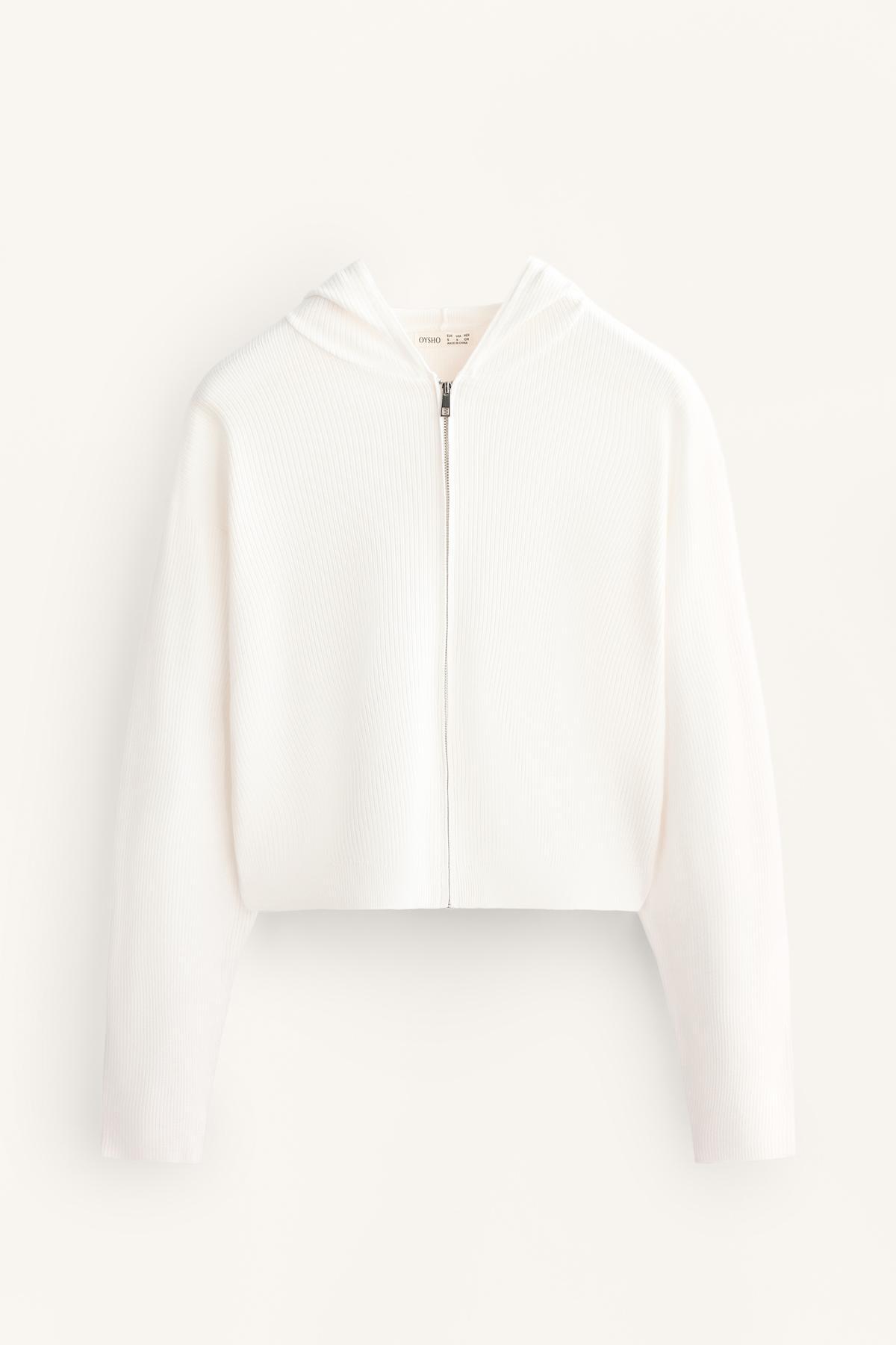 Oysho  Kapüşonlu örgü ceket - Görsel 7