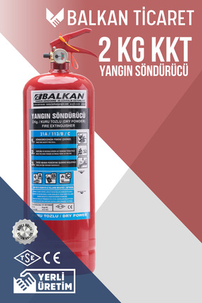 Balkan Ticaret 2Kg Yangın Tüpü Ruhsata Uygun 4 Yıllık TSE HYB CE Belgeli KKT ABC