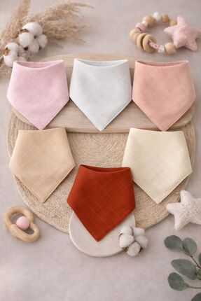 Pico Baby %100 Pamuk Müslin Kumaş / Çıtçıtlı / Düz Renkli / Bebek Salya Önlük...