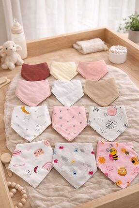 Pico Baby %100 Pamuk Müslin Kumaş / Çıtçıtlı / Düz+ Desenli Karışık / Bebek S...