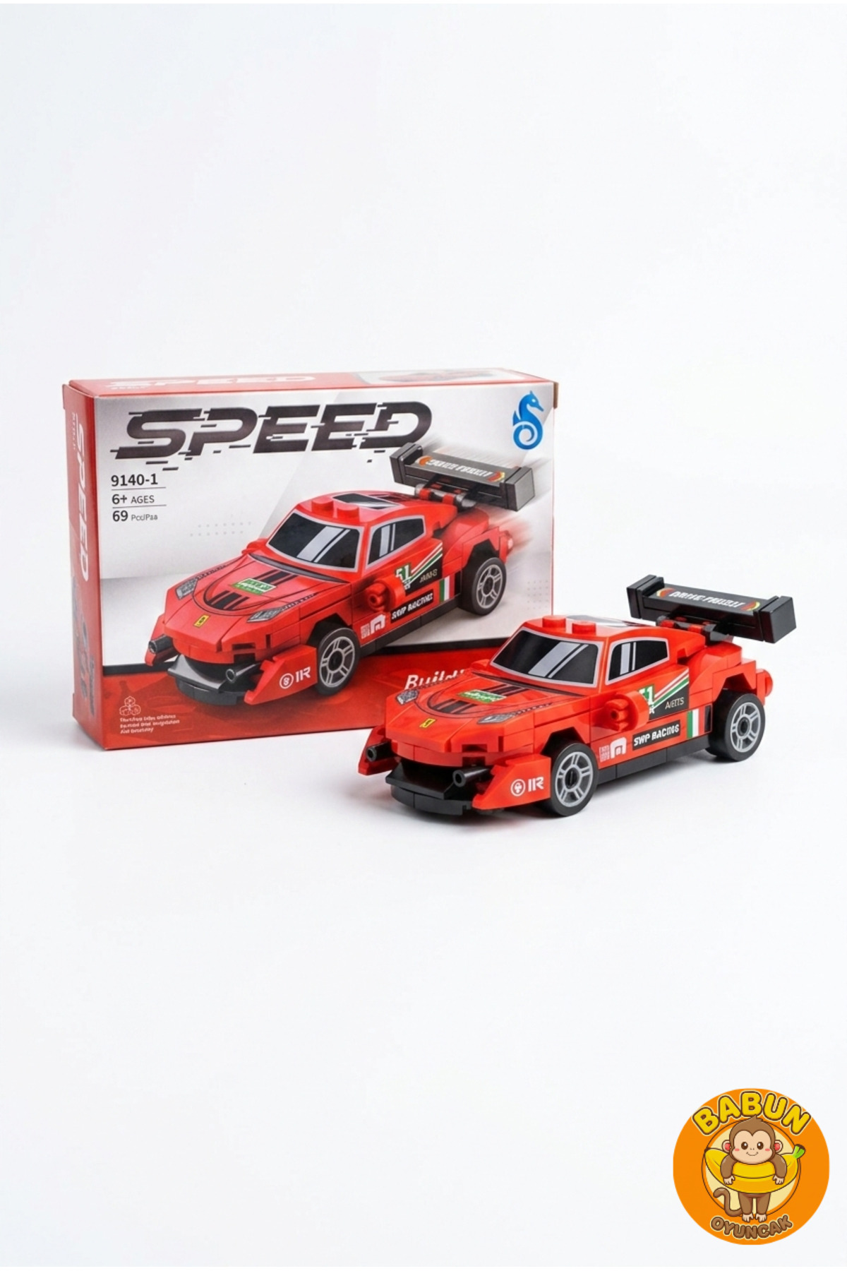 SPEED Bricks Mini Lego Araba Yapı Blok Seti - Çek-Bırak Spor Araba Yapım Seti -Speed Kırmızı (69 Parça) fotoğrafı 2 (önizleme)