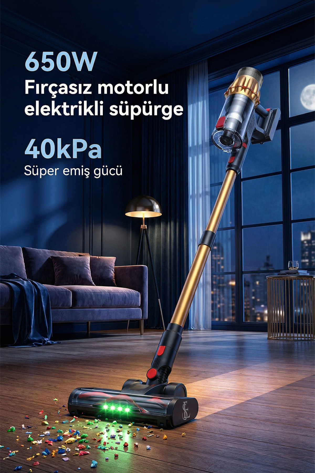 EN SİGA Araç İçi Şarjlı ve Katlanabilir 40Kpa Lcd Ekranlı 650W